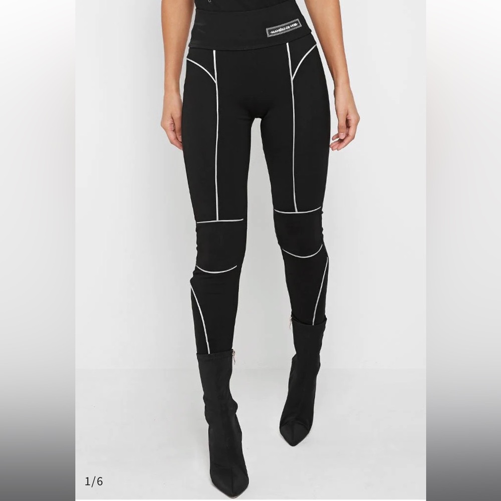 Maniere De Voir Reflective Piped Leggings & Bodysuit